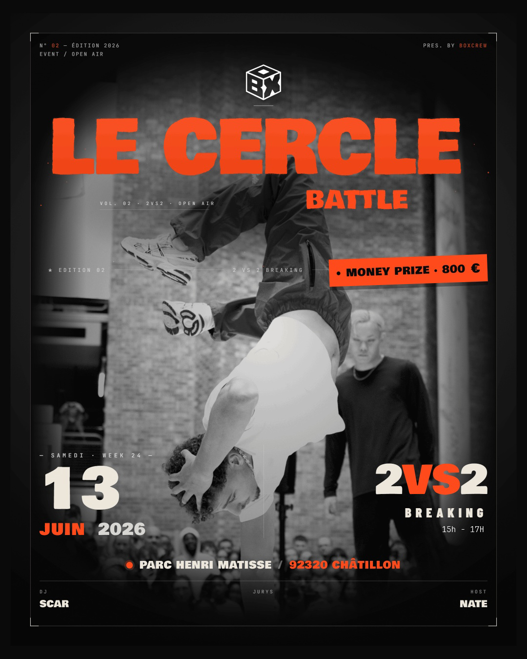 Le Cercle Battle 2vs2 breakdance event poster
